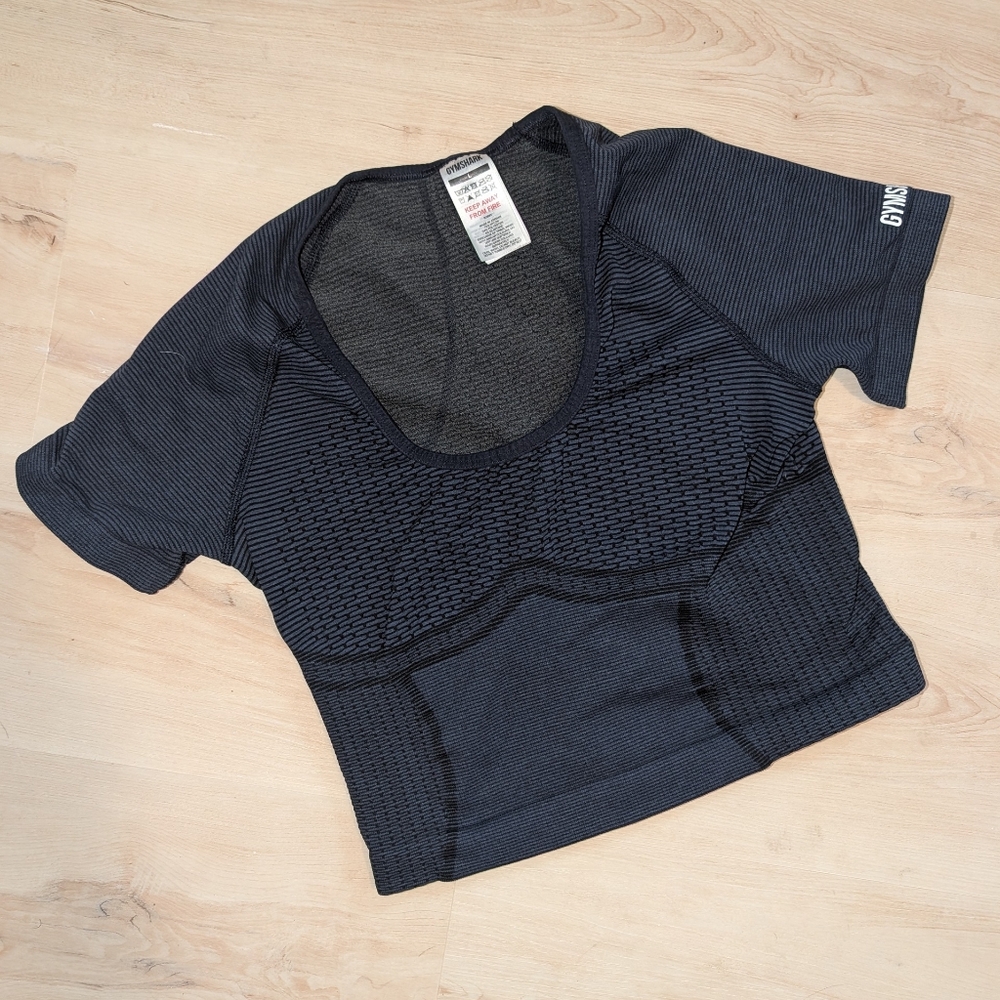 Gymshark Sport Seamless Midi Top Heavy Blue/Iron Blue Size L